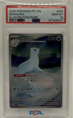2025 Pokemon Phantasmal Flames Dewgong Illustration Rare #097/094 PSA 10 - Image 1