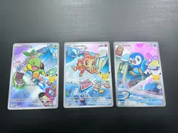 Pokemon TCG First Partner Illustration Collection Series 1 Gen 4 Starters set - Image 1