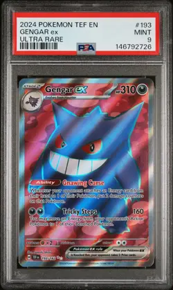 2024 Pokemon Tef EN-Temporal Forces Gengar EX Ultra Rare PSA 9 #193 - Image 1