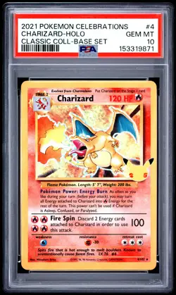 2021 POKEMON CELEBRATIONS CLASSIC COLLECTION #4 CHARIZARD-HOLO PSA 10 - Image 1