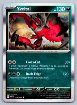 Yveltal 118/182 Rare Paradox Rift Pokemon Holo Near Mint - Image 1