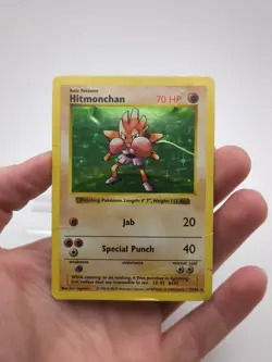 Holo Base Shadowless Hitmonchan 7/102 Rare Near Mint Pokemon TCG - Image 1