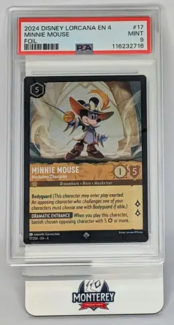 2024 DISNEY LORCANA EN 4-URSULA'S RETURN FOIL #17 MINNIE MOUSE MUSKETEER PSA 9 - Image 1