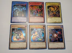 6x SET - 25TH ANNIVERSARY PROMO GOD CARD RA SLIFER OBELISK BLUE RED EYES LC01🔥 - Image 1