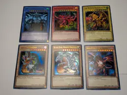 6x SET - 25TH ANNIVERSARY PROMO GOD CARD RA SLIFER OBELISK BLUE RED EYES LC01🔥 - Image 2