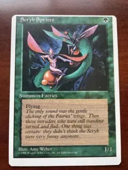 MTG Scryb Sprites 4th Edition Miscut Error misprint oddity Very Rare. E124* - Image 1
