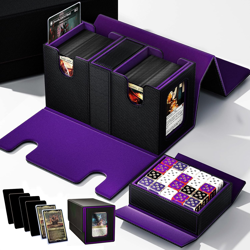 MTG Commander Card Storage Box - Fits 200+ Double Cards, 4-In-1 Card Deck Case - Image 1