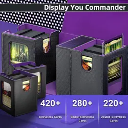 MTG Commander Card Storage Box - Fits 200+ Double Cards, 4-In-1 Card Deck Case - Image 2