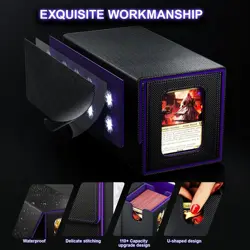 MTG Commander Card Storage Box - Fits 200+ Double Cards, 4-In-1 Card Deck Case - Image 4