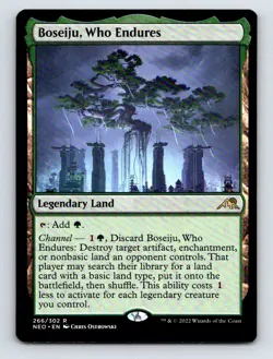 Magic The Gathering MTG Boseiju, Who Endures R #266/302 Neon Dynasty NM - Image 1