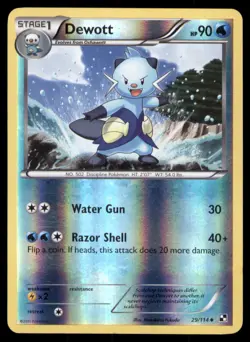 Dewott 29/114 Uncommon Black & White Pokemon TCG Reverse Holo LP - Image 1