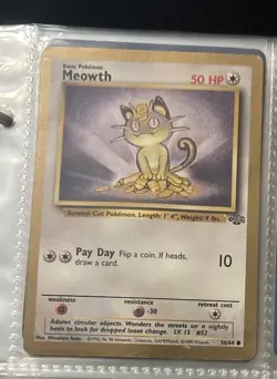 Pokemon TCG Meowth Fruit Roll Up Gold Bordered Promo 56/64 - Image 1