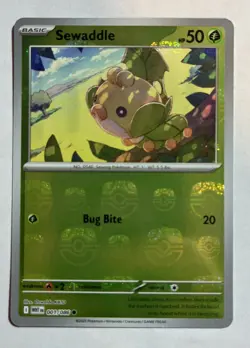 Sewaddle (Master Ball Pattern) 001/086 Sv: White Flare Holo Pokemon Card NM - Image 1