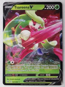 HOLO Tsareena V 21/264 NM - Fusion Strike Pokemon Card - $2 Flat Shipping - Image 1