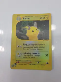 Raichu 27/144 Reverse Holo Skyridge Pokemon MP No Crease! Yuka Morii Art *READ* - Image 1