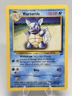 💥 Wartortle Non Holo 2000 Pokemon Base Set 2 WOTC Vintage Card # 63/130 - Image 1