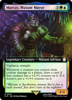 Marcus, Mutant Mayor FOIL EXTENDED - 0418 - Rare - Fallout PIP MTG - Image 1
