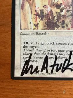 Artist Signed Drew Tucker MTG Exorcist The Dark Reserved list Rare - Image 4