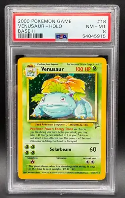 Venusaur Holo 18 Game Base Ii Pokemon PSA 8 - Image 1