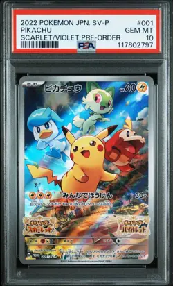 PSA 10 Pikachu 001/SV-P Scarlet & Violet Promo Pokemon Card Japanese Sequential - Image 3