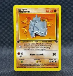Pokemon Rhyhorn 61/64 - NM - 1999 1st Edition Jungle - Common - Image 1