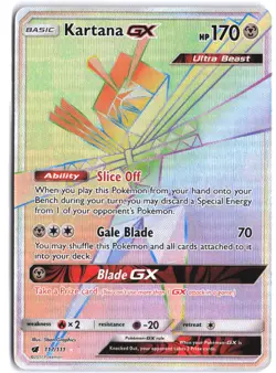 Kartana GX 117/111 Rare Rainbow Crimson Invasion Pokemon - Image 1