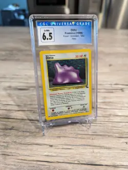 DITTO CGC 6.5 EX NM+ Cgc 7 1999 POKEMON FOSSIL #3 NON-HOLO - Image 2
