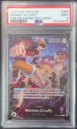 PSA 9 2024 ONE PIECE PROMO MONKEY D. LUFFY PSA MAGAZINE EXCLUSIVE #OP05-060 - Image 1