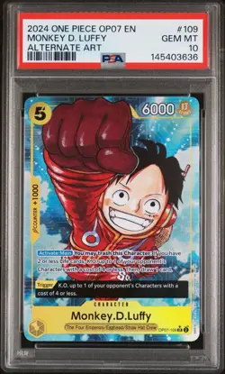 PSA 10 Monkey.D.Luffy Alternate Art OP07-109 500 Years in the Future One Piece - Image 1