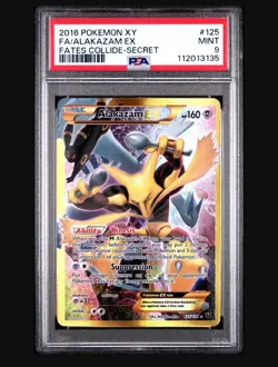 Pokemon TCG Alakazam EX Fates Collide 125/124 Full Art Secret Rare Card Psa 9! - Image 1