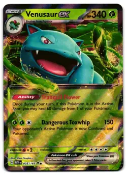 Venusaur ex 003/165 - 151 Double Rare Pokemon TCG - M/LP Card - Image 1
