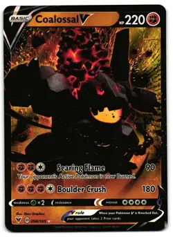 Coalossal V 098/185 - Vivid Voltage Rare V Pokemon TCG Holo - M/LP Card - Image 1