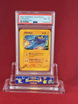 2003 POKEMON Aquapolis CHINCHOU Reverse Foil Card #71 PSA 8 - Image 1