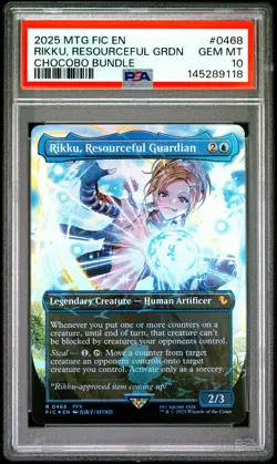 2025 MTG FINAL FANTASY COMMANDER #0468 RIKKU, RESOURCEFUL GUARDIAN PSA 10 - Image 1