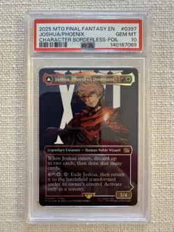 Joshua, Phoenix's Dominant R0397 Borderless Foil Final Fantasy MTG PSA 10 - Image 1