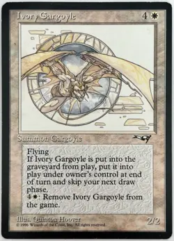 Ivory Gargoyle MTG 2/2 Alliances Rare Magic the Gathering 1996 HP - Image 1