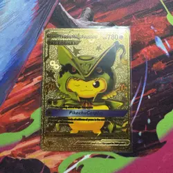 Pokemon Pikachu Mega Rayquaza 780hp Gold Foil Fan Art Card - Image 1