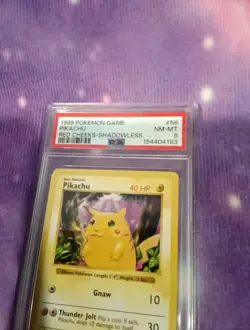 1999 POKEMON GAME #58 PIKACHU RED CHEEKS-SHADOWLESS. Very Rare Red Cheek 🏆 - Image 3