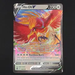 Pokemon TCG Card Ho-Oh V 140/195 Silver Tempest Holo Rare - NM - Image 1