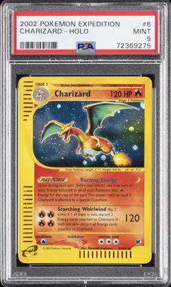 2002 POKEMON EXPEDITION #6 CHARIZARD-HOLO PSA 9 - Image 1