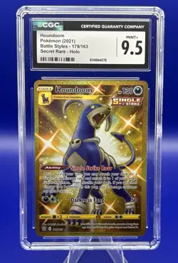 2021 POKEMON BATTLE STYLES, SECRET RARE - HOLO #179/163 HOUNDOOM CGC 9.5 - Image 1