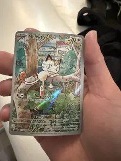 2025 Pokemon Phantasmal Flames Meowth 106/94 Illustration Rare English TCG (A) - Image 1