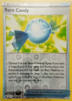 141/159 RARE CANDY REVERSE HOLO CROWN ZENITH POKEMON CARD - Image 1