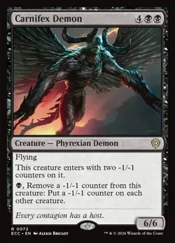 MTG Carnifex Demon Lorwyn Eclipsed Commander #72 Rare Magic The Gathering - Image 1