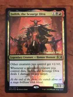 Judith the Scourge Diva Foil Prerelease Promo MTG Magic Card NM Mint Ravnica RNA - Image 1
