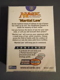 Magic The Gathering Portal Second Age Martial Law Precon Deck Sealed - Image 2