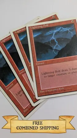 4x Lightning Bolt MTG Core Set 4th Edition Regular - Image 1