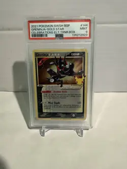 POKEMON 2021 Celebrations ETB GRENINJA Gold Star Promo #144 PSA 9 Mint RARE - Image 1