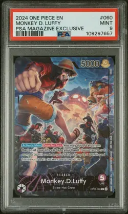 PSA 9 2024 ONE PIECE PROMO MONKEY D. LUFFY PSA MAGAZINE EXCLUSIVE #OP05-060 - Image 1