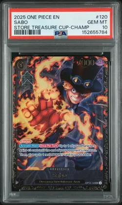 Sabo Store Treasure Cup-Champ One Piece Promos 120 NM PSA 10 - Image 1